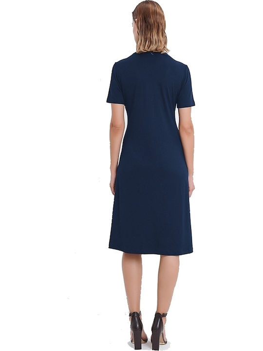 Rochie De Vară Pentru Femei Midi Albastră