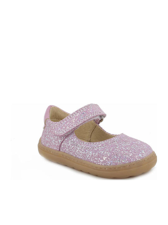 Kids Leather Ballerinas Purple