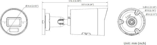 Hikvision DS-2CD2067G3-LI2UY/SL IP Überwachungskamera Full HD+ 6MP Wasserdicht mit Mikrofon und Objektiv 2.8mm