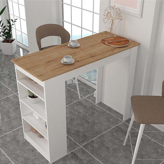 Monaco Table Bar Wooden White 120x51.6x101.8cm