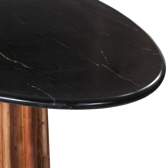 Draxx Ovaler Esszimmertisch aus Massivholz Schwarz 200x100x76cm