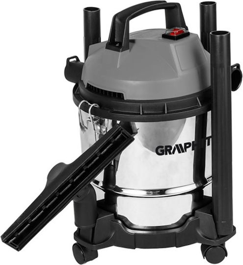 Graphite Staubsauger Flüssigkeiten / Feststoffe 800W mit Edelstahl Behälter 12Es