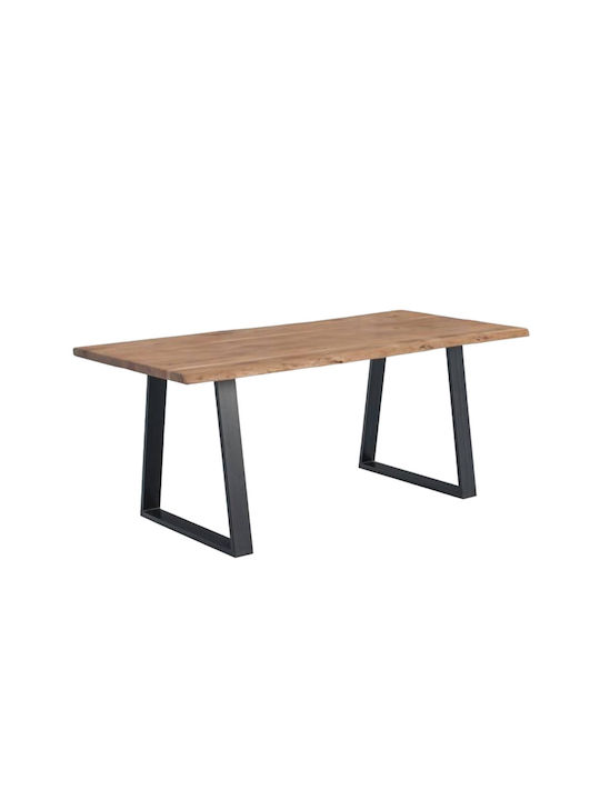 Lizard-W Table Dining Room from Solid Wood & Metal Black 160x90x75cm