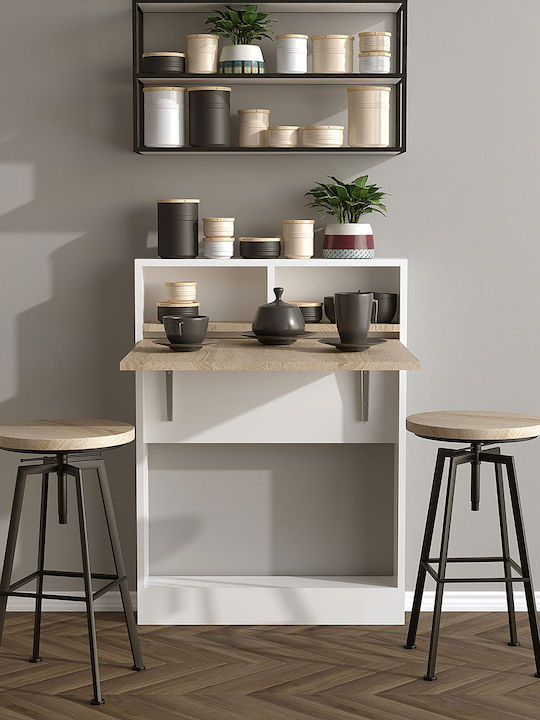 Table Kitchen Collapsible Wooden White 96x70cm