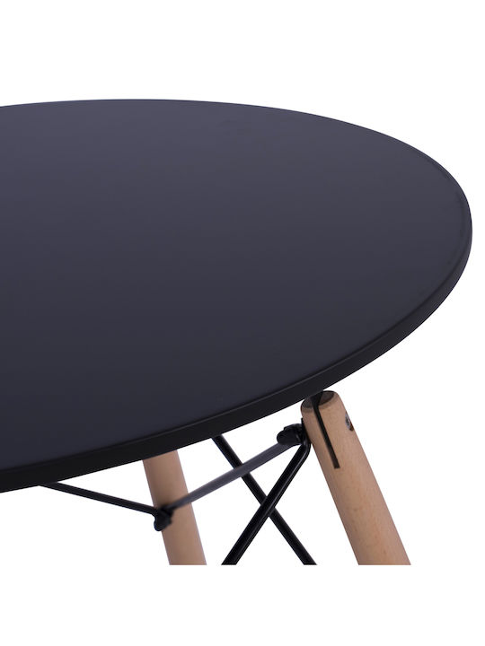Минимална Черна Дървена Маса За Кухня 60x60x72см