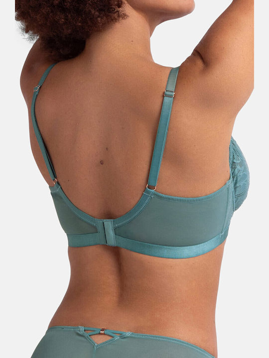 Bra without Padding Underwire Petrol Blue