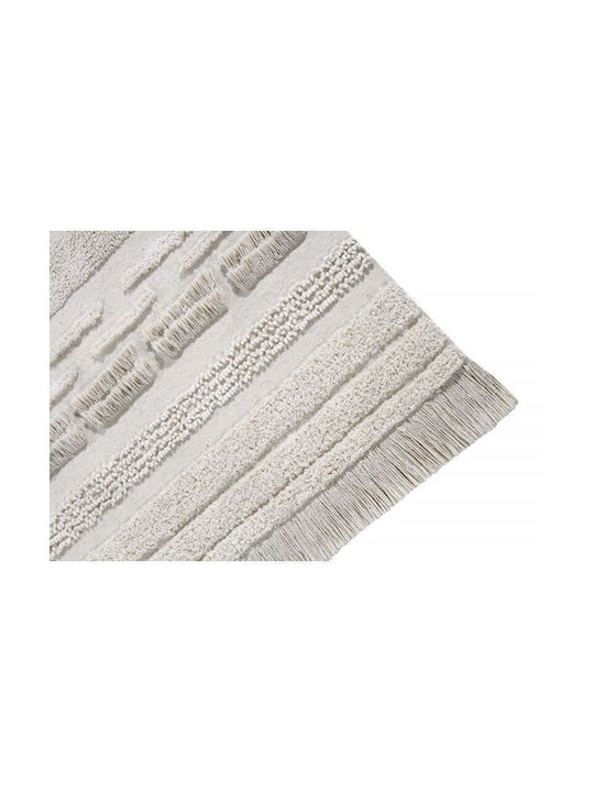 Lorena Canals Teppich Rechteckig Synthetisch,Polyester/Cotton/Leather Ecru