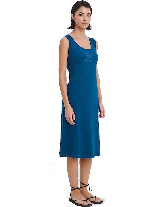 Sommer Midi Damenkleid Petrol