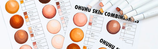 Ohuhu Kaala Skin Tone Μαρκαδόροι Ζωγραφικής 1.5mm με Διπλή Μύτη, Επαγγελματικοί Σετ 12 χρώματα