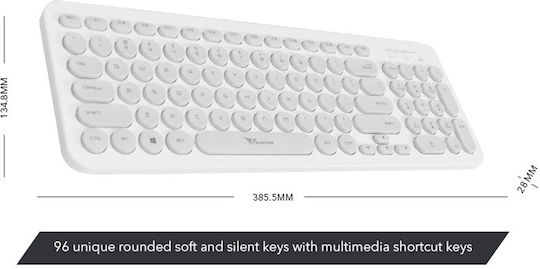 Alcatroz Kabellos Tastatur & Maus Set Englisch US Weiß