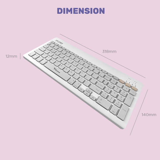 Alcatroz XPLORER GO! Wireless Bluetooth Keyboard Only for Tablet English US Mist