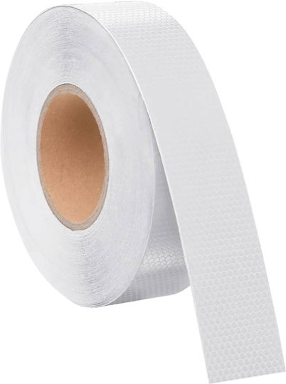 vidaXL Self-Adhesive Reflective Tape Made of Plastic in White Colour 50m x 5cm