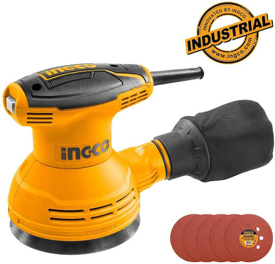 Ingco RS3208 Έκκεντρο Τριβείο Χούφτας 125mm Ρεύματος 320W με Σύστημα Αναρρόφησης