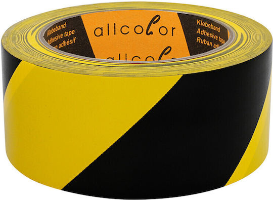 Allcolor Warning Black-Yellow Road Signage Marking Tape from Plastic in Yellow Colour 33m x 5cm