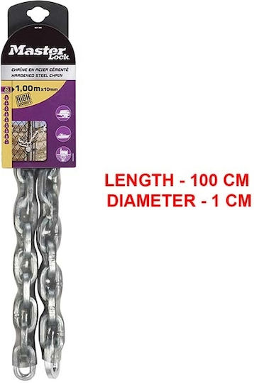 Master Lock No. 8019EURD Αλυσίδα Σήμανσης σε Ασημί Χρώμα Μήκους 1μ.
