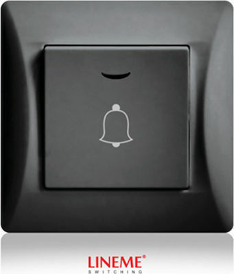 Lineme Complete Wall Push Bell Button with Frame με Λυχνία Black 50-00108-2