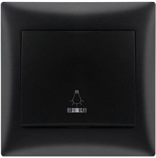 Redled Stinel Complete Wall Push Staircase Button with Frame Black 28721
