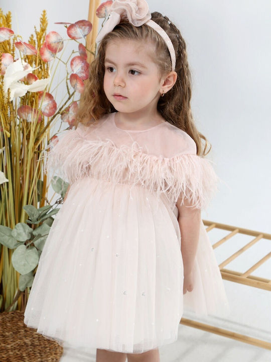 Mi Chiamo Pink Baptism Dress made of Tulle