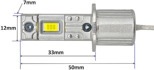 Lampen Auto H3 / DRL Canbus LED 5500K Kaltes Weiß 12-24V / 12V 2Stück