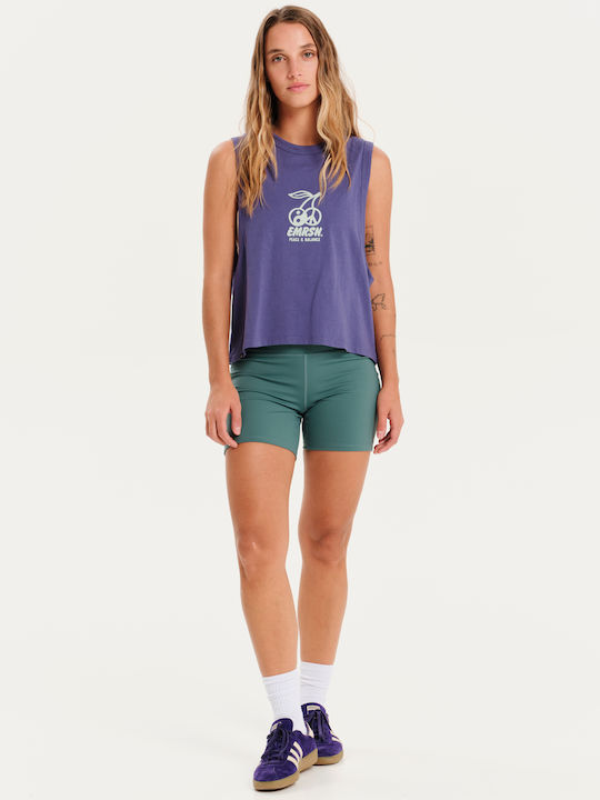 Peace & Balance Women's Crop Top Cotton Sleeveless Purple