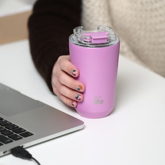 Ecolife Pahar Termos Oțel inoxidabil Fără BPA 360ml Pure Purple