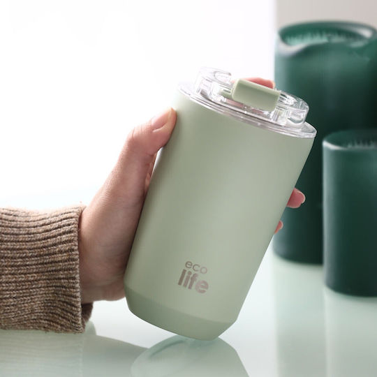 Ecolife Glass Thermos Stainless Steel BPA Free 360ml Pure Green