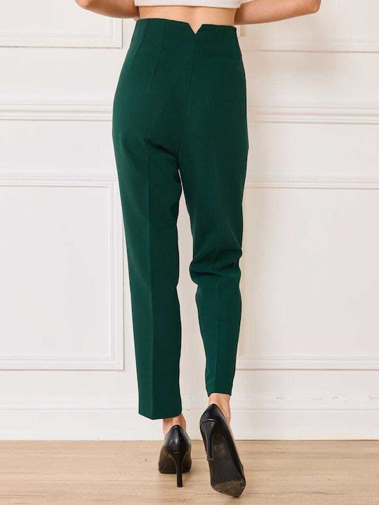 Women's High-waisted Fabric Trousers Red