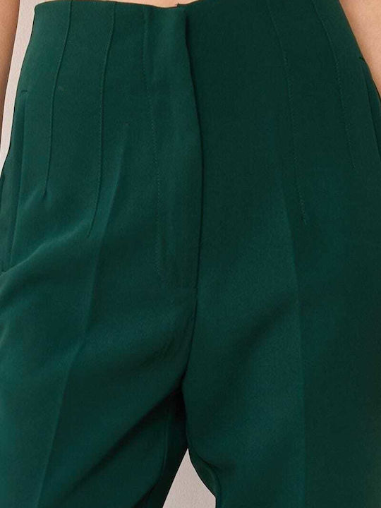Women's High-waisted Fabric Trousers Red