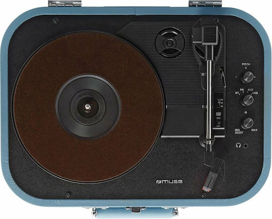 Muse MT-201BVB MT-201BVB Βαλιτσάκι Πικάπ με Belt Drive, Προενίσχυση και Ενσωματωμένα Ηχεία Black / Blue