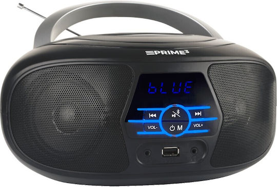 Prime3 Φορητό Ηχοσύστημα με Bluetooth / Ραδιόφωνο / USB / CD Μαύρο