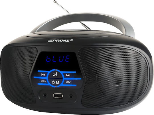Prime3 Φορητό Ηχοσύστημα με Bluetooth / Ραδιόφωνο / USB / CD Μαύρο