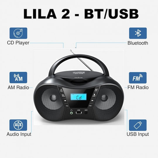 Eltra Sistem Audio Portabil Cu CD USB Argintiu