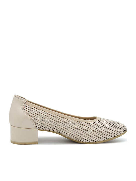 Leder Pumps Beige