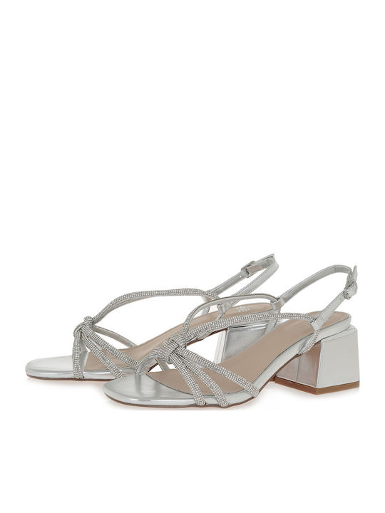 Carmen300 Sandalen mit Strass Silber