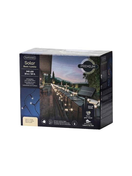 Lights LED 18m. Warm White Solar in String 1pcs