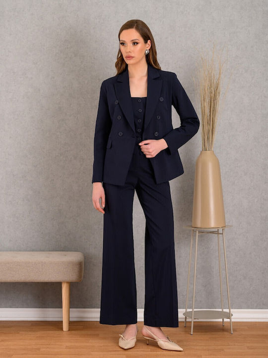 Derpouli Women's Blazer Blue