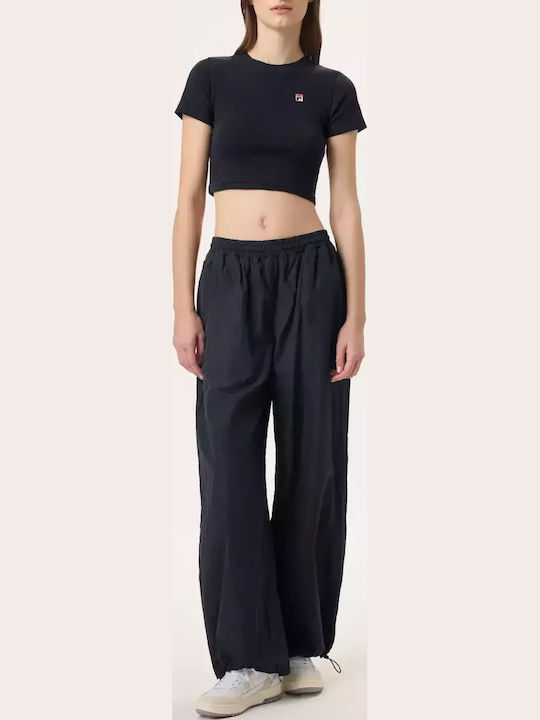 Hailey Bieber Crinkle Pants Παντελόνι Φόρμας Μαύρο