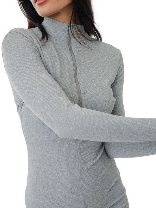 Damen Langärmelig Einteiler Anzug Grey