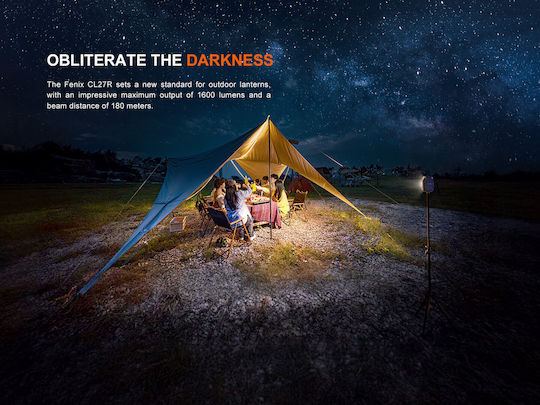 Fenix CL27R Φανάρι Led Επαναφορτιζόμενο για Camping με Φακό 1600lm Κόκκινο