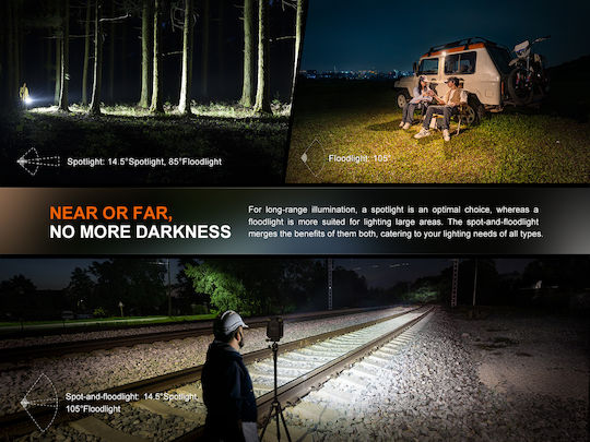 Fenix CL27R Φανάρι Led Επαναφορτιζόμενο για Camping με Φακό 1600lm Κόκκινο