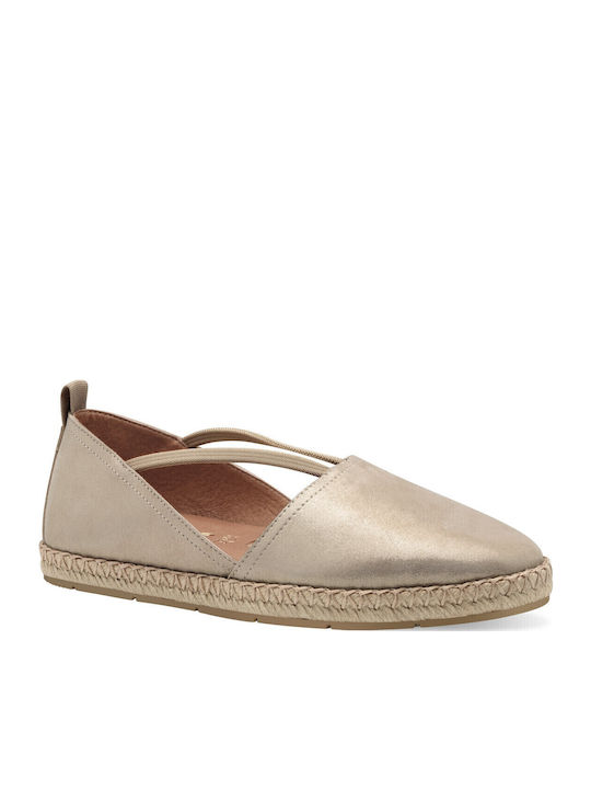 Women's Leather Espadrilles Gold