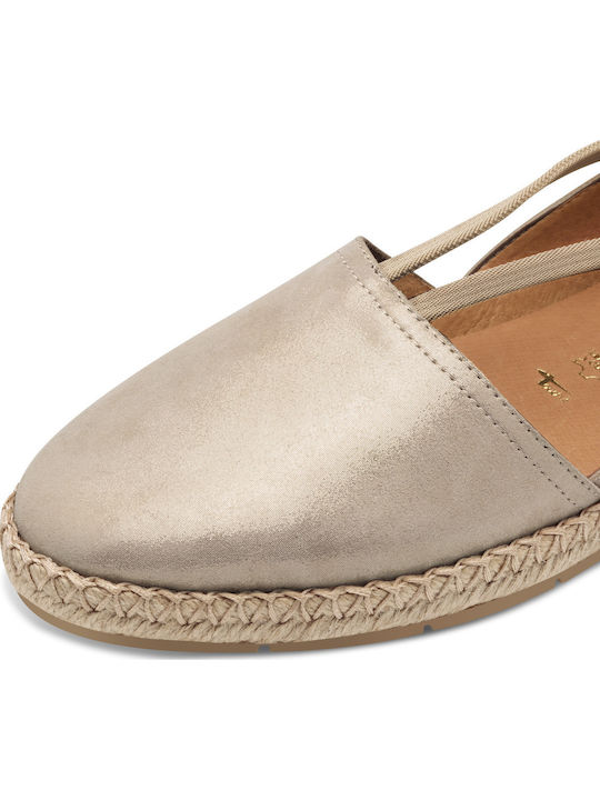 Women's Leather Espadrilles Gold