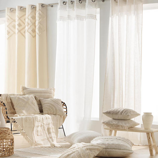 Curtain with Grommets L-c Frangina White 140x240cm