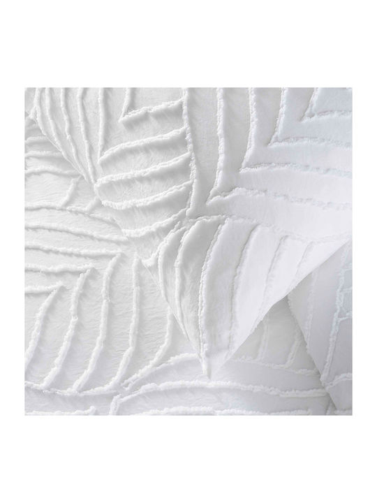 Duvet Cover Set Cotton Queen with 2 Pillowcases 240x220 L-c Heltie White