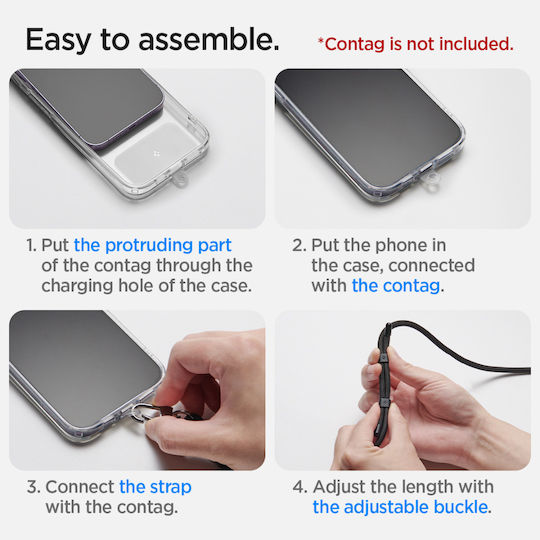 Spigen Universeller Crossbody-Gurt 2 1 Pack Perlenweiß Afa08368