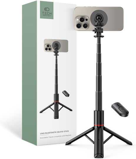 Tech-Protect L06S Selfie Stick με Bluetooth Μαύρο