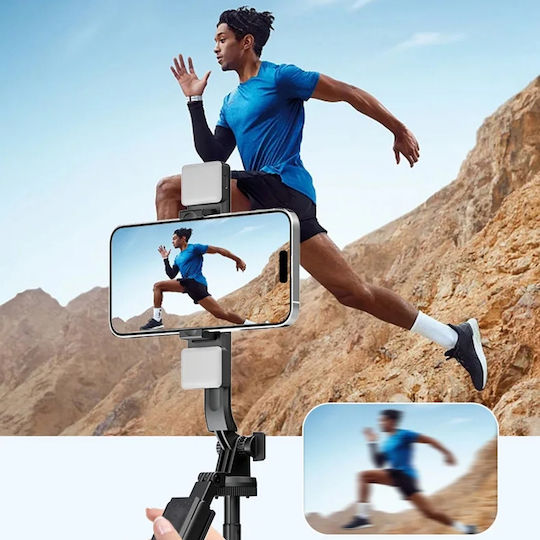 Techsuit K28 Селфи стик с Bluetooth / Дистанционно управление Черен