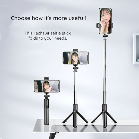 Techsuit Selfie Stick with Bluetooth S03 Black