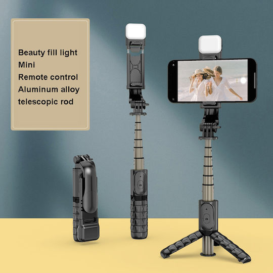 Techsuit Selfie-Stick mit Bluetooth / Fernsteuerung Schwarz