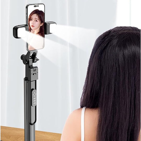 Techsuit Selfie Stick με Bluetooth / Τηλεχειριστήριο Μαύρο